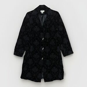 Vintage Ania A Womens Silk Velvet Cloak Jacket Top Size Small Black Whimsigoth